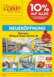 Netto Marken-Discount Prospekt für Balingen mit 6 Seiten Netto Marken-Discount Prospekt "Neueröffnung - 10% auf ALLES" für Balingen, 6 Seiten, 02.12.2025 - 06.12.2025