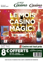 Catalogue Petit Casino "Le mois Casino magic !!", 2 pages, à Nanterre, 02/12/2019 - 08/12/2019 Prospectus Petit Casino "Le mois Casino magic !!", 2 pages, à Nanterre, 02/12/2019 - 08/12/2019