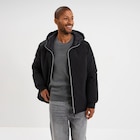 Blouson réversible à capuche zippé noir homme - La Halle Blouson réversible à capuche zippé noir homme à 59,99 € dans le catalogue La Halle