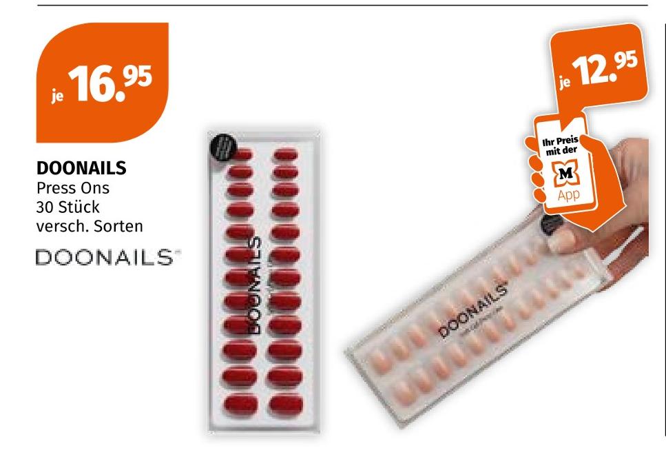 Press Ons im Müller Prospekt Press Ons von DOONAILS im aktuellen Müller Prospekt für 12,95 €