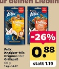 Aktuelle Felix Katzenfutter Angebote bei Netto mit dem Scottie in Halle (Saale) Aktuelles Knabber-Mix Original oder Grillspaß Angebot bei Netto mit dem Scottie in Halle (Saale) ab 0,88 €