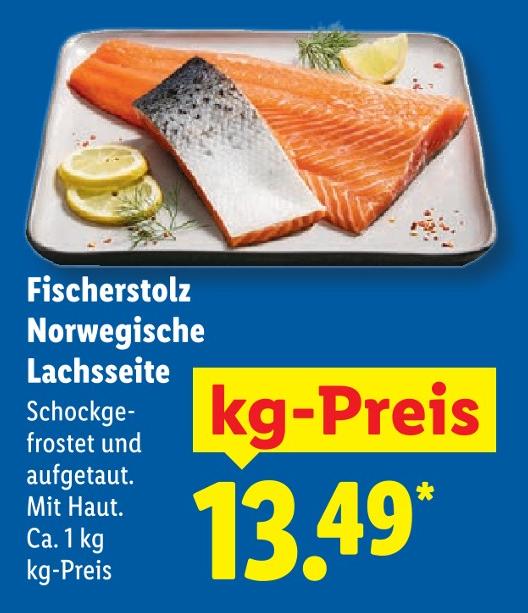 Norwegische Lachsseite