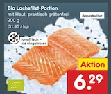 Aktuelles Bio Lachsfilet-Portion Angebot bei Netto Marken-Discount in Oberhausen ab 6,29 €