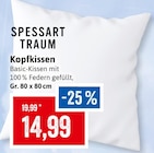 Kopfkissen im Angebot bei Kaufhaus Stolz in Neumünster Kopfkissen Angebote von SPESSART TRAUM bei Kaufhaus Stolz Neumünster für 14,99 €