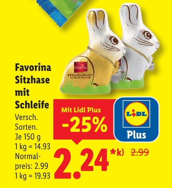 Sitzhase mit Schleife