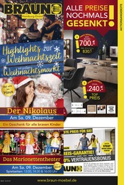 Möbel & Einrichtung Prospekt von BRAUN Möbel-Center Homburg BRAUN Möbel-Center Prospekt: "ALLE PREISE NOCHMAL GESENKT!", 22 Seiten, 29.11.2023 - 23.12.2023