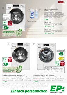 Waschmaschine im EP: Prospekt "MIELE HAUSGERÄTE -effizient und langlebig-" mit 12 Seiten (Langenfeld (Rheinland))