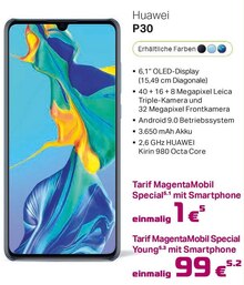 Kiel-Com Kiel - Smartphone P30 Smartphone P30 Angebot bei Kiel-Com Kiel im Prospekt "Magenta TV - Die Megathek"