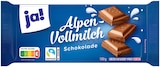 Alpen Vollmilch Schokolade Angebote von ja! bei REWE Oldenburg für 0,89 €