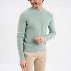 Pull avec col rond à relief vert pastel homme à 19,99 € dans le catalogue La Halle