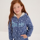 Promo Gilet doublé à capuche bleu gris fille à 15,00 € dans le catalogue La Halle à Le Pian-Médoc