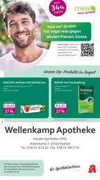 mea - meine apotheke Prospekt für Wilster mit 4 Seiten mea - meine apotheke Prospekt für Wilster: "Unsere August-Angebote", 4 Seiten, 01.08.2026 - 31.08.2026