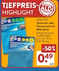 Universal- oder Fenstertuch mit Mikrofaser von Power Force im aktuellen ALDI SÜD Prospekt für 0,49 €