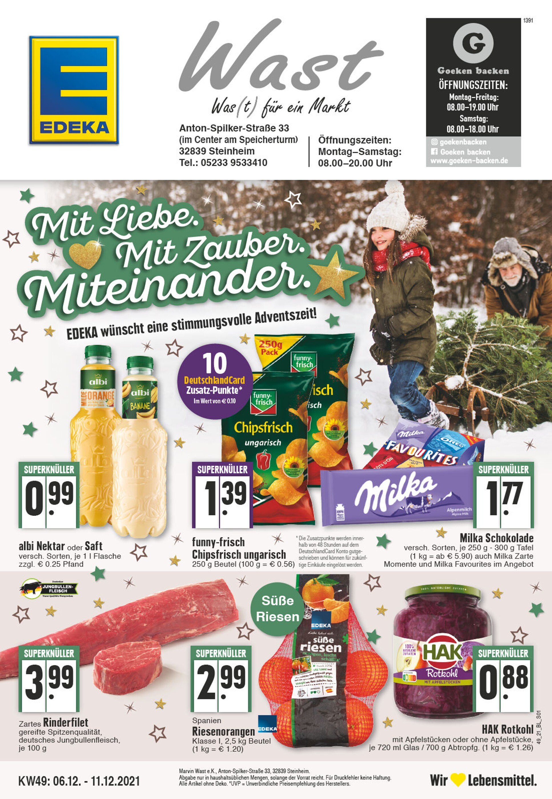EDEKA Prospekt für Schieder-Schwalenberg mit 32 Seiten EDEKA Prospekt für Schieder-Schwalenberg: "Aktuelle Angebote", 32 Seiten, 06.12.2021 - 11.12.2021