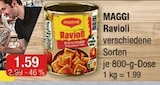 Ravioli verschiedene Sorten im V-Markt Prospekt Ravioli verschiedene Sorten von Maggi im aktuellen V-Markt Prospekt für 1,59 €
