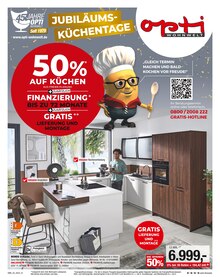 Küchenmöbel im Opti-Wohnwelt Prospekt "Jubiläumstage des Wohnens!" mit 28 Seiten (Bremerhaven)