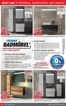 Badmöbel im aktuellen Die Möbelfundgrube Prospekt (Mainz) Badmöbel im Die Möbelfundgrube Prospekt "Traum Küchen" mit 9 Seiten (Mainz)