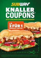 Aktueller Subway Fast Food Prospekt in Backnang und Umgebung, "SUBWAY KNALLERCOUPONS" mit 3 Seiten, 06.02.2024 - 10.03.2024