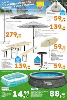 Sonnenschirm im Globus-Baumarkt Prospekt "Immer eine Idee besser" mit 16 Seiten (Braunschweig)