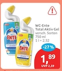 Total Aktiv Gel von WC-Ente für 1,89 € bei budni im Angebot Total Aktiv Gel von WC-Ente im aktuellen budni Prospekt