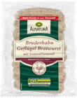 Geflügel-Bratwurst aus Bruderhahnfleisch von Alnatura für 2,79 € bei budni im Angebot Geflügel-Bratwurst aus Bruderhahnfleisch von Alnatura im aktuellen budni Prospekt