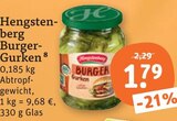 Burger-Gurken im tegut Prospekt Burger-Gurken von Hengstenberg im aktuellen tegut Prospekt fĂŒr 1,79 âŹ