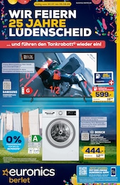 EURONICS Prospekt für Arnsberg mit 10 Seiten EURONICS Prospekt für Arnsberg: "WIR FEIERN 25 JAHRE LÜDENSCHEID", 10 Seiten, 30.07.2026 - 05.08.2026