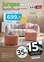 Couch im XXXLutz Möbelhäuser Prospekt in Rastatt Aktueller XXXLutz Möbelhäuser Prospekt mit Couch, "junges wohnen.", Seite 1
