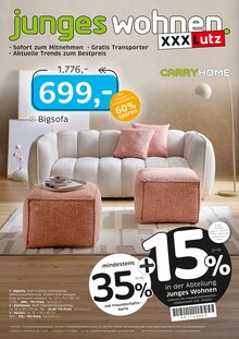 Couch im aktuellen XXXLutz Möbelhäuser Prospekt (Regensburg) Couch im XXXLutz Möbelhäuser Prospekt "junges wohnen." mit 8 Seiten (Regensburg)