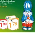 Schokolade Hase Angebote von Kinder bei GLOBUS Mannheim für 1,79 €