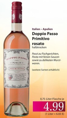Italien – Apulien Doppio Passo Primitivo rosato bei famila Nordost in Bielefeld Italien – Apulien Doppio Passo Primitivo rosato im Angebot bei famila Nordost Bielefeld für 4,99 €