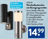 Wandaußenleuchte mit Bewegungsmelder von CASALUX im aktuellen ALDI SÜD Prospekt für 14,99 €