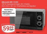 Mikrowelle MW-131692 Angebote von Emerio bei GLOBUS Salzgitter für 1,99 €