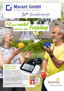 Blutdruckmessgerät im Sanitätshaus G. Morant GmbH Prospekt "Fit und mobil durch den Frühling" mit 6 Seiten (Bochum)