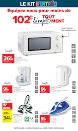 Prix et réduction Bouilloire dans le prospectus Carrefour en cours Offre Bouilloire dans le catalogue Carrefour du moment à la page 70