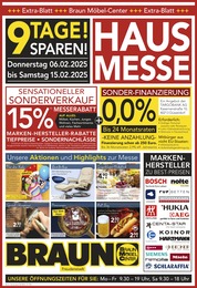 BRAUN Möbel-Center Prospekt für Neuweiler: "HAUSMESSE - 9 TAGE SPAREN!", 8 Seiten, 06.02.2025 - 15.02.2025