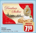 Dresdner Stollen von Reimann im aktuellen REWE Prospekt für 7,99 €