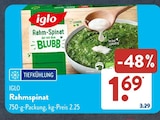 Rahmspinat im ALDI SÜD Prospekt zum Preis von 1,69 €