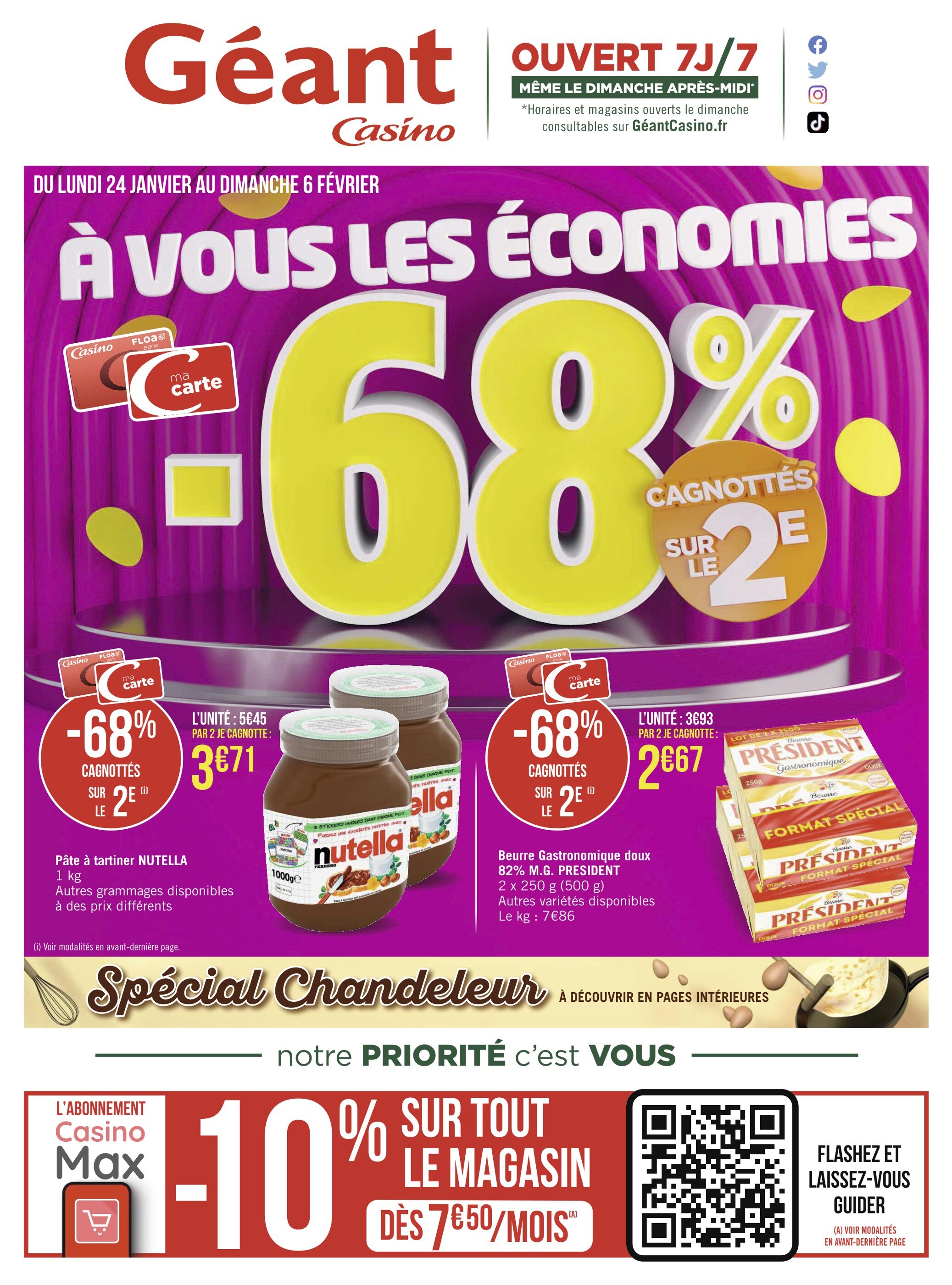 Catalogue Géant Casino à Aix-en-Provence, avec 40 pages Prospectus Géant Casino à Aix-en-Provence, "À vous les économies", 40 pages, 24/01/2022 - 06/02/2022