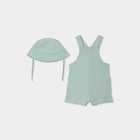 Ensemble salopette maille et bob coton vert clair bébé garçon en promo chez La Halle Ensemble salopette maille et bob coton vert clair bébé garçon dans le catalogue La Halle