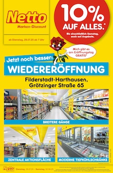 Aktueller Netto Marken-Discount Prospekt (Filderstadt) Netto Marken-Discount Prospekt "Wiedereröffnung - 10% auf ALLES" mit Seiten (Filderstadt)