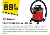 Vide cendres tc-av 1720 dw - EINHELL en promo chez Tout Faire Romorantin-Lanthenay à 89,90 €