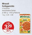 Fertiggerichte im V-Markt Prospekt Fertiggerichte von Miracoli im aktuellen V-Markt Prospekt für 3,29 €