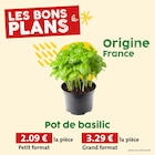 Pot de Basilic en promo chez So.bio Boulogne-Billancourt à 2,09 €