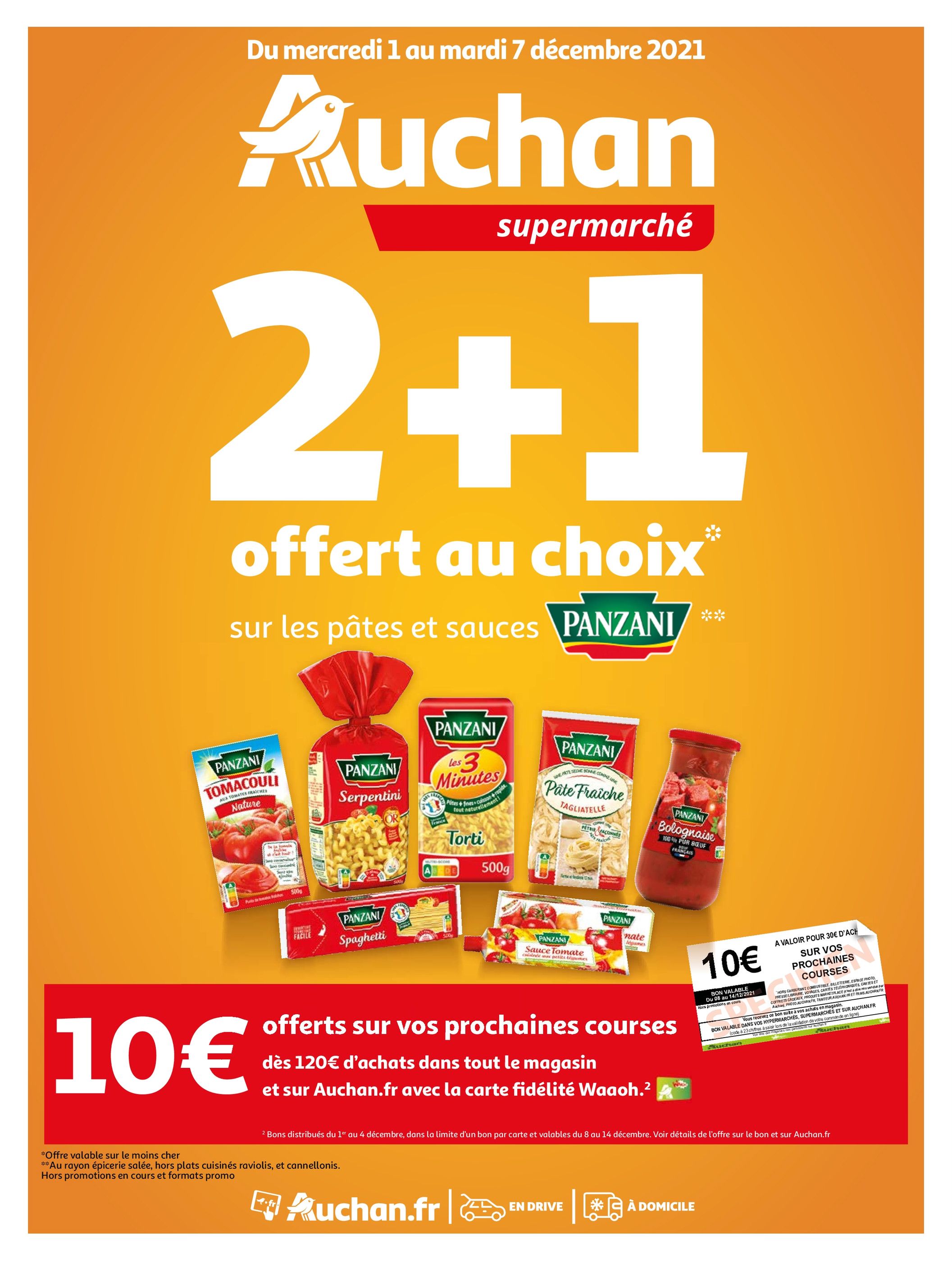 Catalogue Auchan à Avon, avec 20 pages Prospectus Auchan à Avon, "2+1 offert au choix", 20 pages, 01/12/2021 - 07/12/2021
