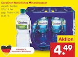 Natürliches Mineralwasser Angebote von Carolinen bei Netto Marken-Discount Gütersloh für 4,49 €