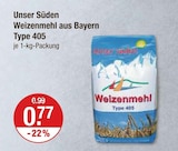 Weizenmehl aus Bayern im V-Markt Prospekt Weizenmehl aus Bayern von Unser Süden im aktuellen V-Markt Prospekt für 0,77 €