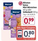 Katze Mini Würstchen oder Schleckerli Angebote von Winston bei Rossmann Dülmen für 0,80 €