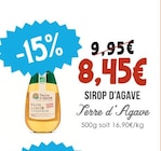 Sirop d'Agave - TERRE D'AGAVE à 8,45 € dans le catalogue Naturalia