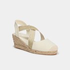 Sandales espadrilles compensées en corde sable femme en promo chez La Halle Saint-Maur-des-Fossés à 13,99 €